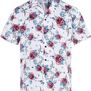 Sz XL Men's Retro Vintage Hawaiian Shirt with Pocket Casual Summer X003K3OZ6P